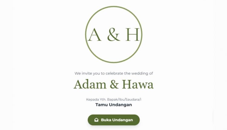 Contoh desain elegan dari jasa undangan pernikahan digital Basoways, menampilkan template modern dan interaktif.