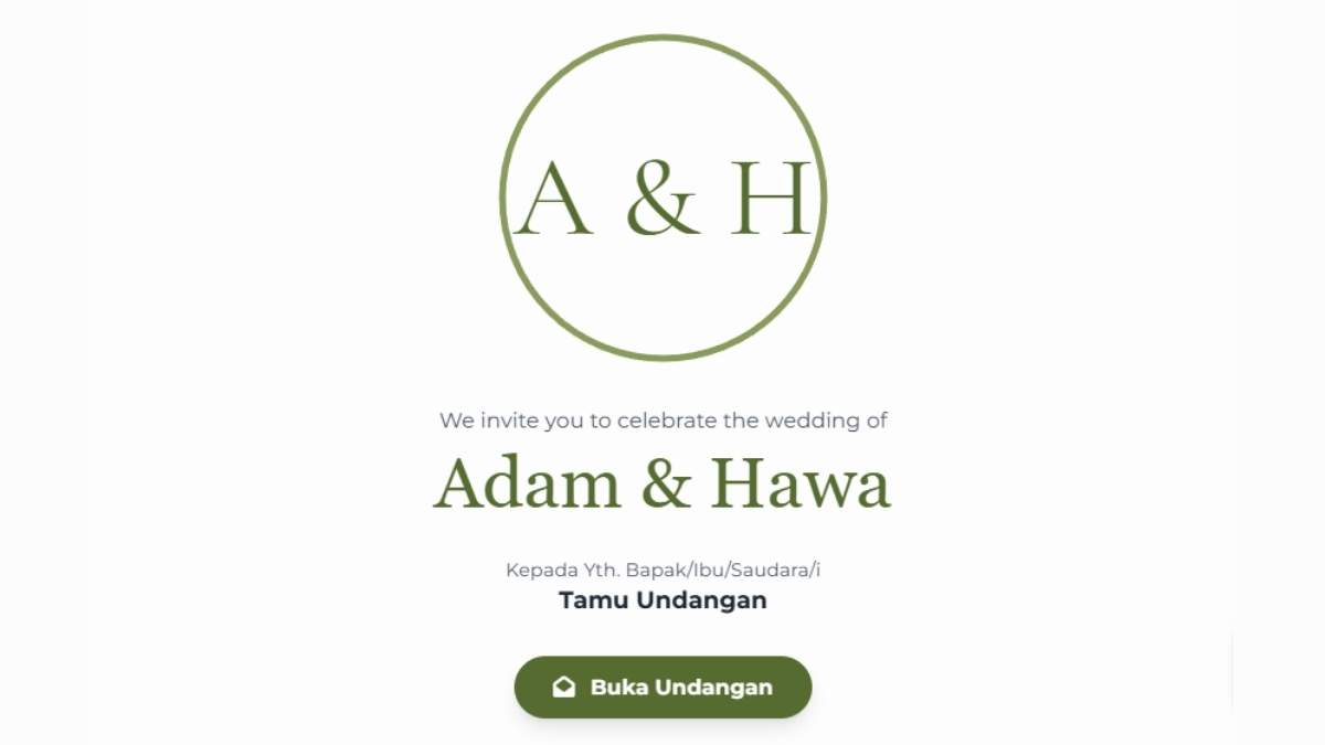 Contoh desain elegan dari jasa undangan pernikahan digital Basoways, menampilkan template modern dan interaktif.